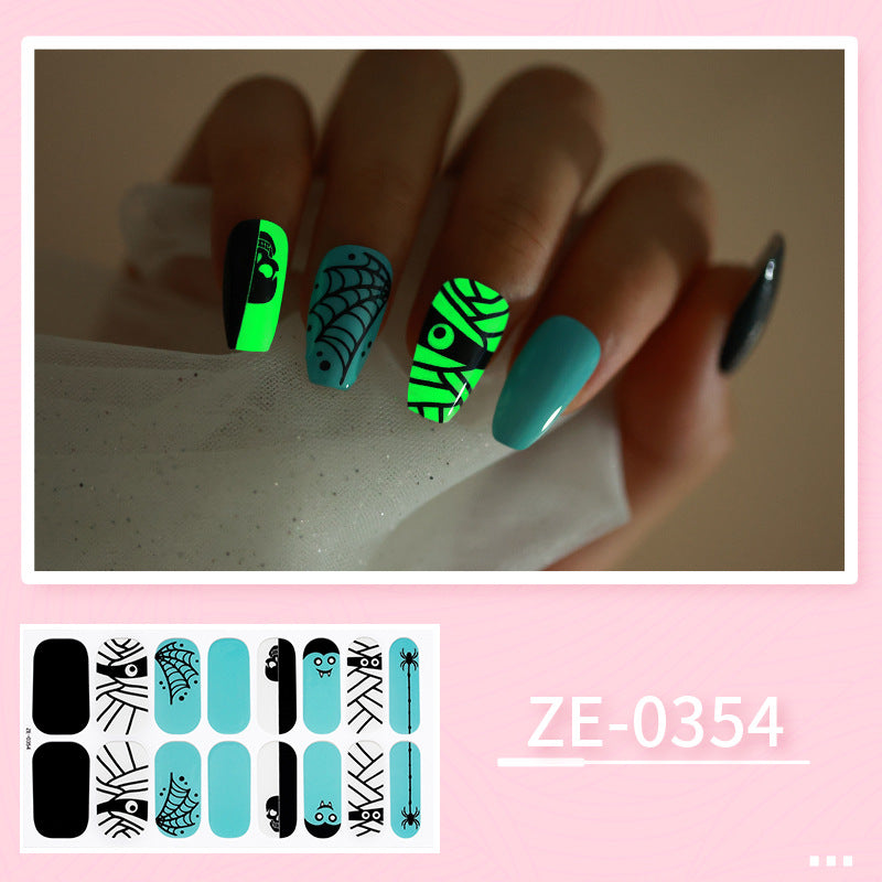 Luminous Halloween Series Christmas Nail Stickers