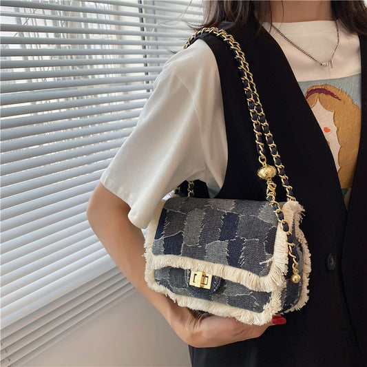 Grid Children's Bag Summer New Trend Beggar Personality Female Bag