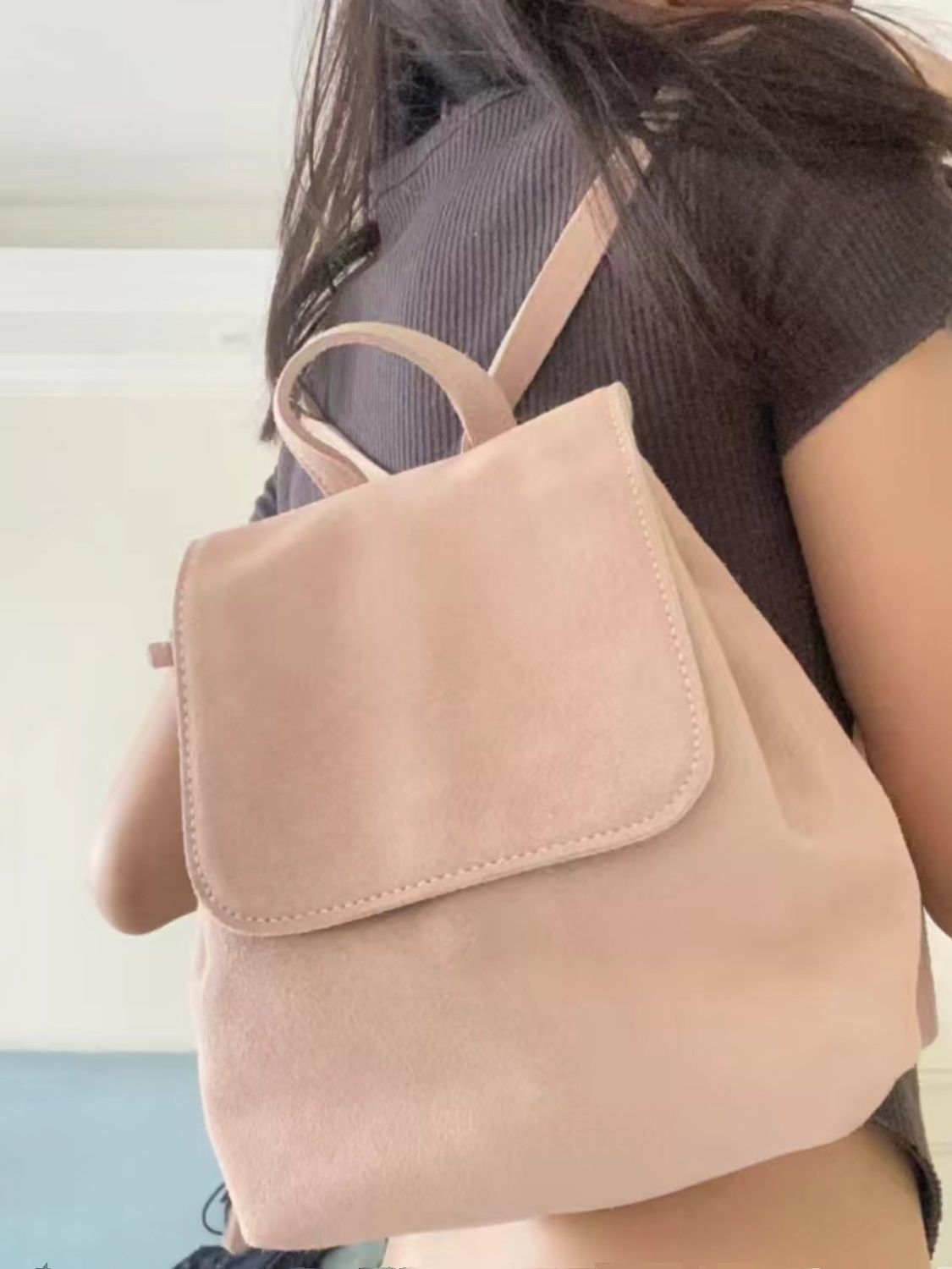Retro Minority Autumn And Winter New Suede Girls Backpack