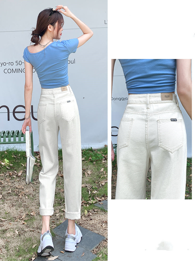 Autumn High-waist Straight-leg Harlan Radish Daddy Women's Pants