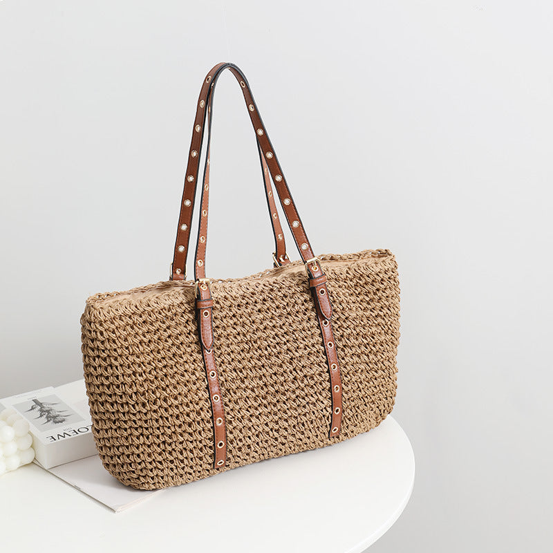Women's Fashion Simple Large-capacity Handbag Woven Bag