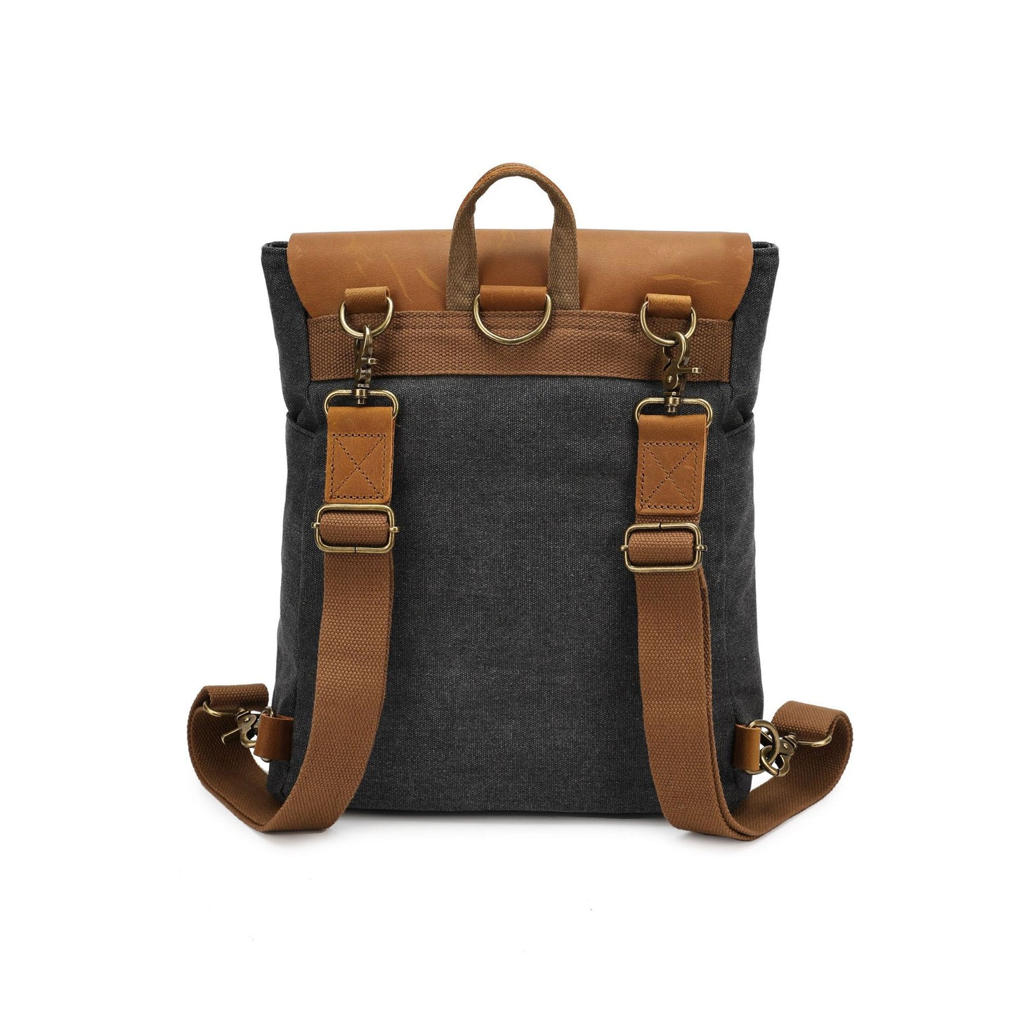 Crazy Horse Leather Casual Student Minimalist Backpack