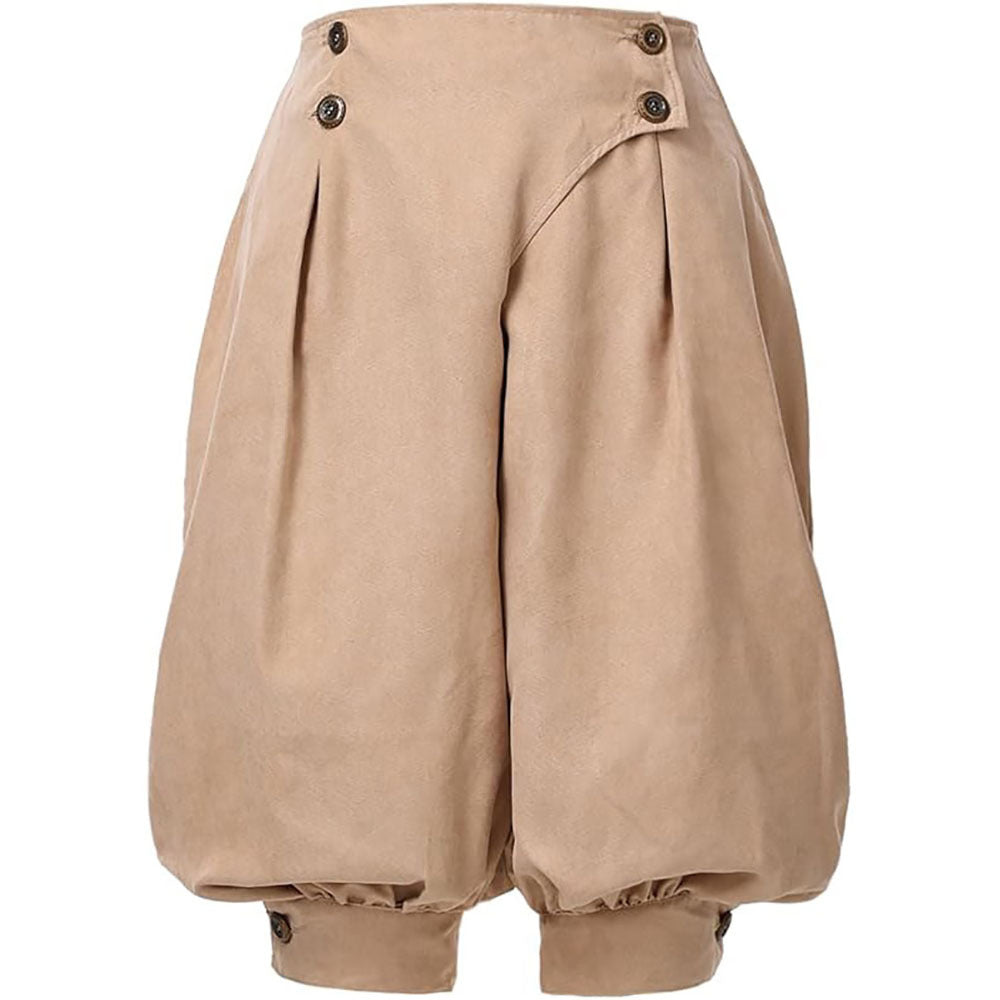Medieval Renaissance Retro Pirate Suede High Waist Double Breasted