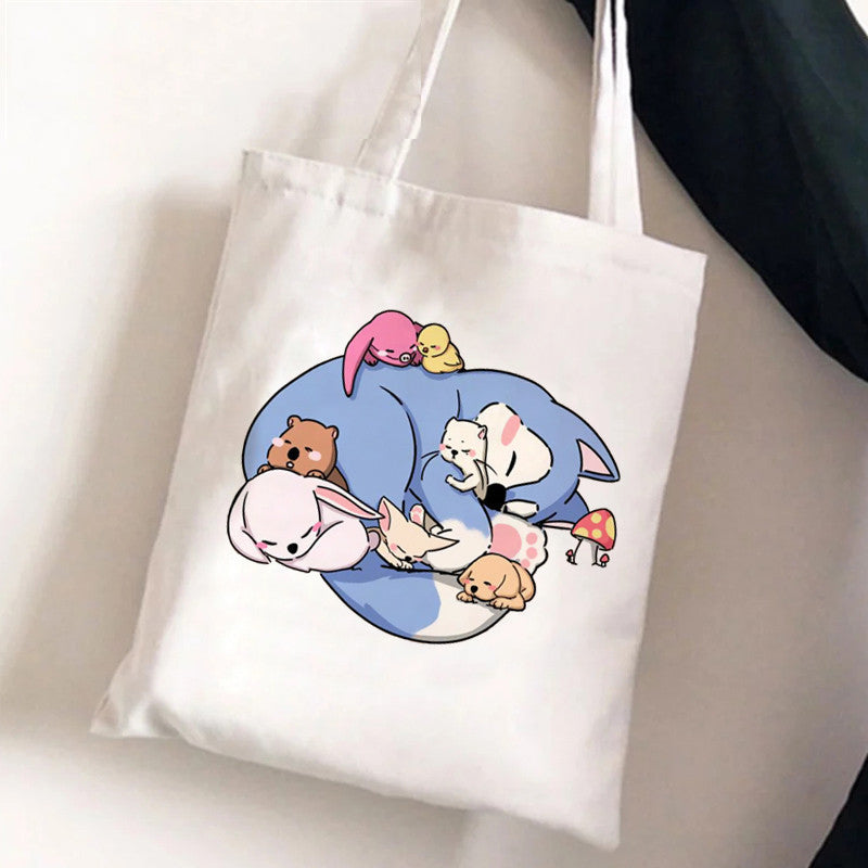 Cute Cartoon Canvas Tutor Lunch Bag