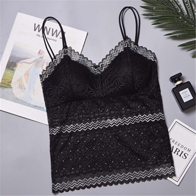 Long Two-color Lace On The Chest To Prevent Exposure