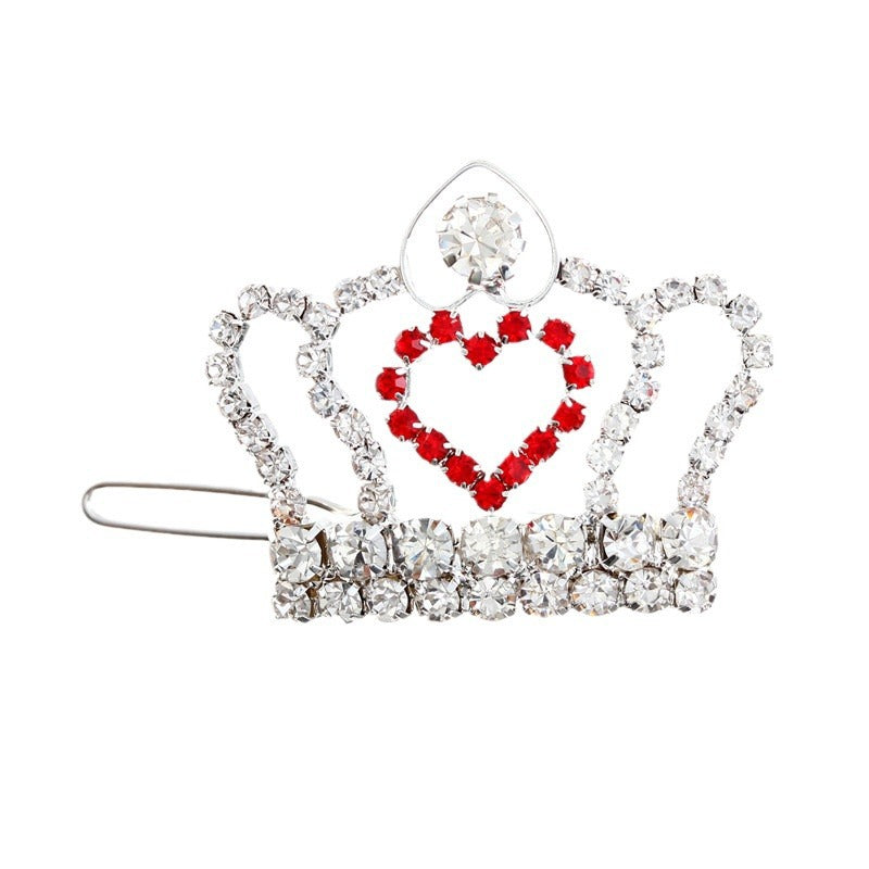 Rhinestone Small Crown Barrettes Dogs And Cats Supplies