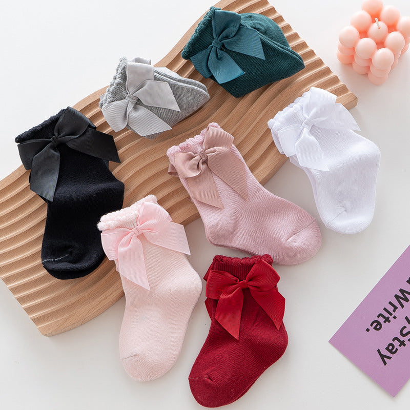 Big Bow Little Princess Cotton Socks Popular In Europe And America