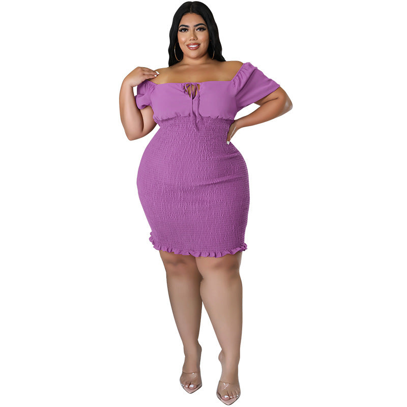 Womens New Summer Off-the-Shoulder Bodycon Dress