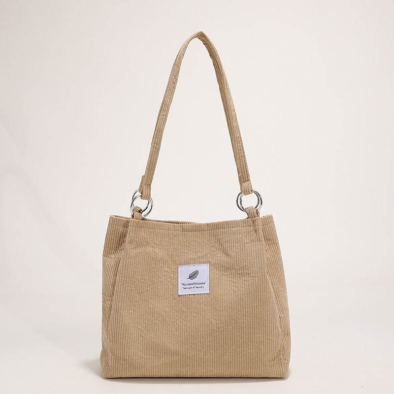Corduroy Lazy Style Large Capacity Tote Bag