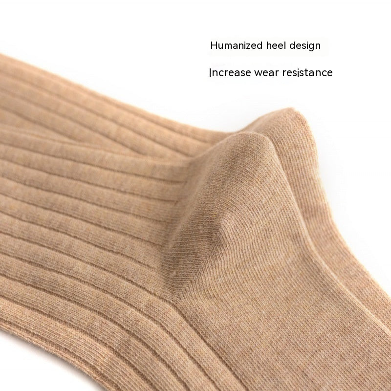 Men's Striped Combed Cotton Double Needle Plus Size Stockings