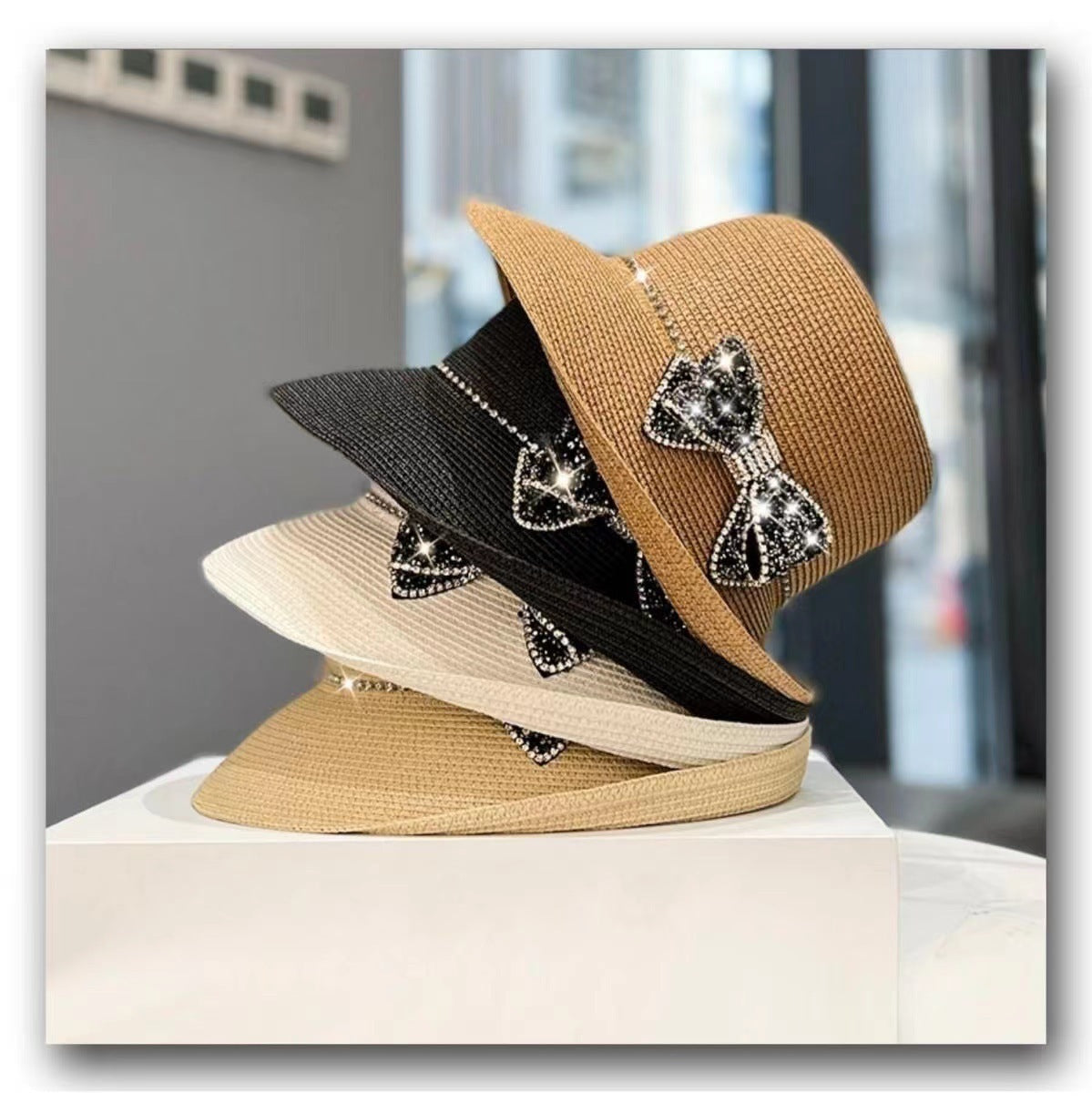 Diamond Bow Literary Elegance Sun Protection Cold Water Jug Cap