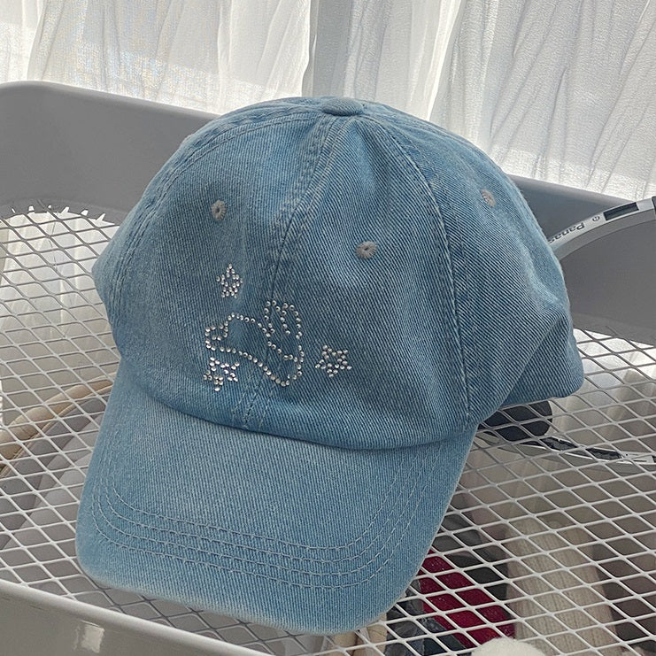 Sommer Denim Blå Rhinsten XINGX Baseballkasket