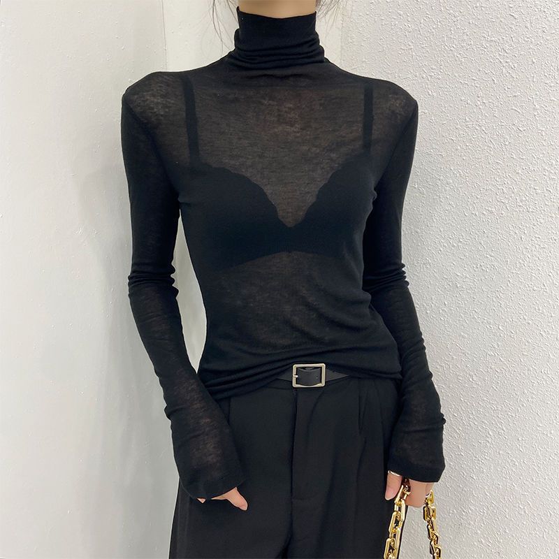 New Springautumn Turtleneck Long-sleeve Top For Women