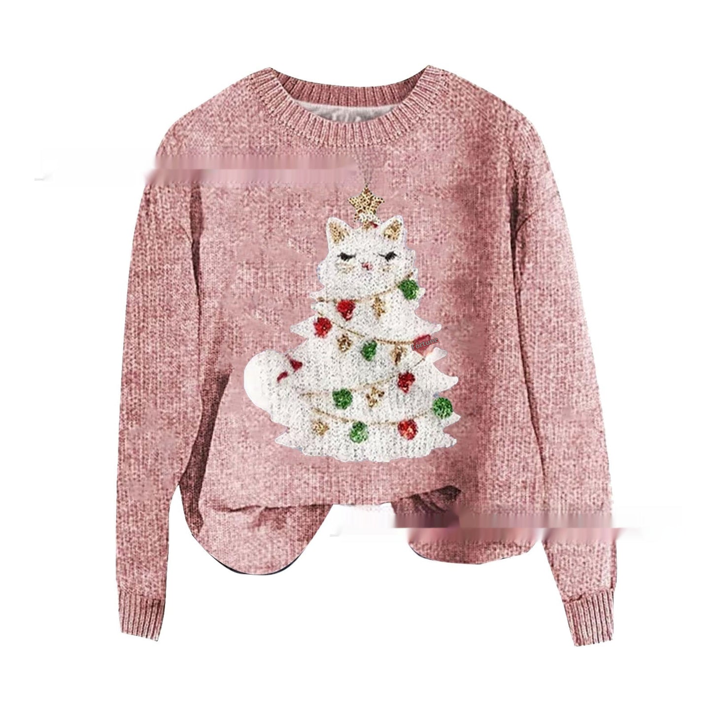 Arrival Chunky-Knit 3D Digital-Print Crewneck Sweatshirt