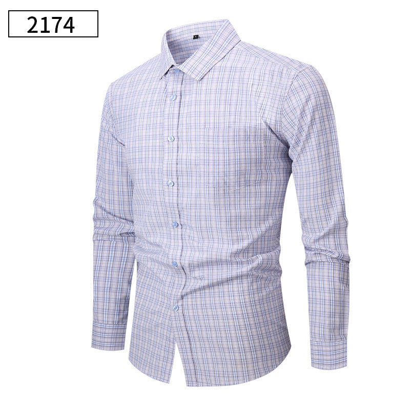 Men's Thin Flowy Plaid Shirts For Summer And Autumn
