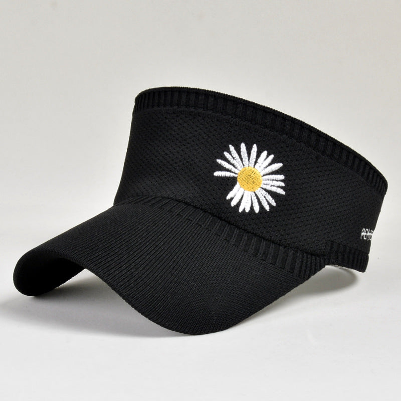 Women's Summer Small Daisy Baseball Cap Outdoor Sports Knitted Empty Top Sunscreen