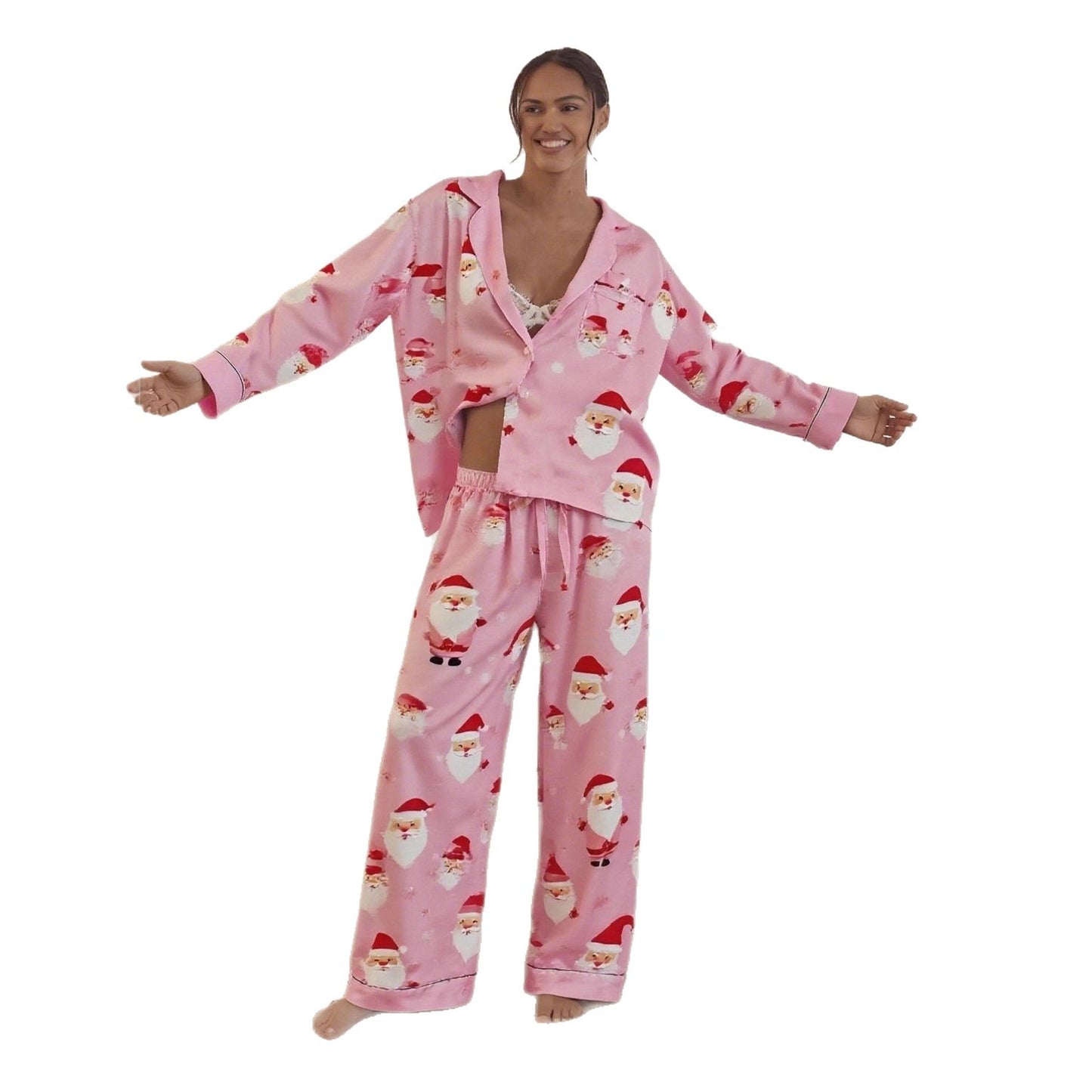 European And American Christmas Women's Printed Two-piece Suit Home Wear Pajamas