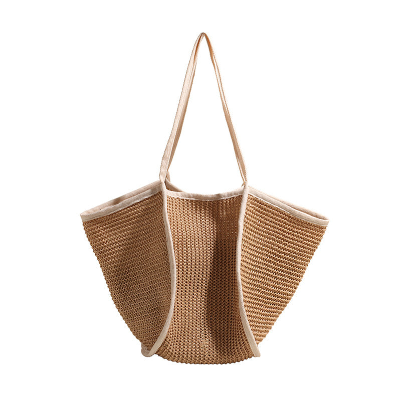 Women's Retro Vacation Style Straw Woven Large Capacity Bag