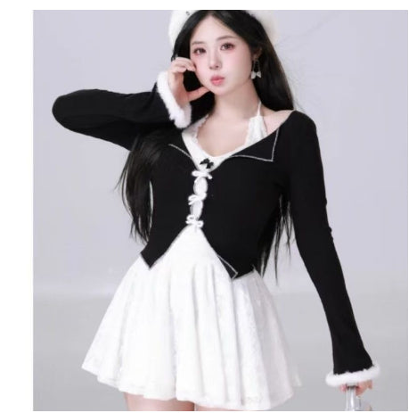 Plus-size French-style Seductive Lace Halter Dress For Women