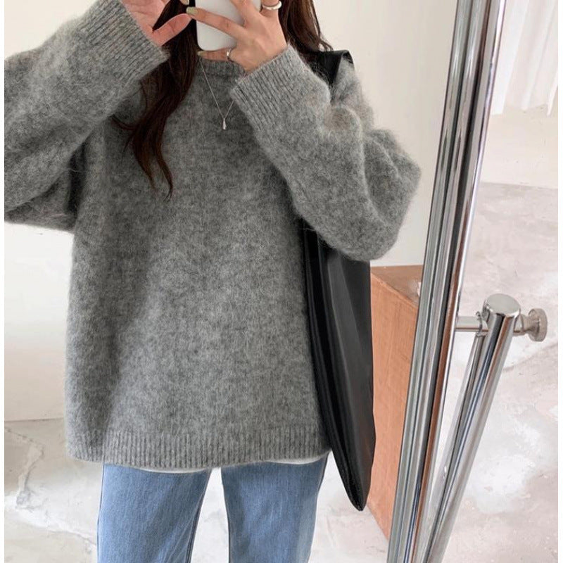 Loose And Lazy Style Thickened Sweater Top For Women