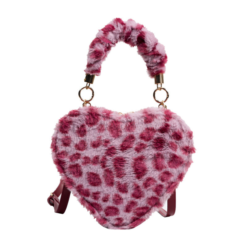 Crossbody Plys Enkel Skuldertaske Hjerteformet Armhulstaske