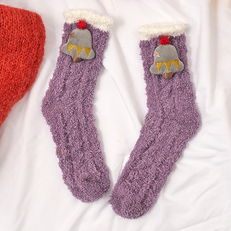 Coral Socks For Children In Autumn And Winter