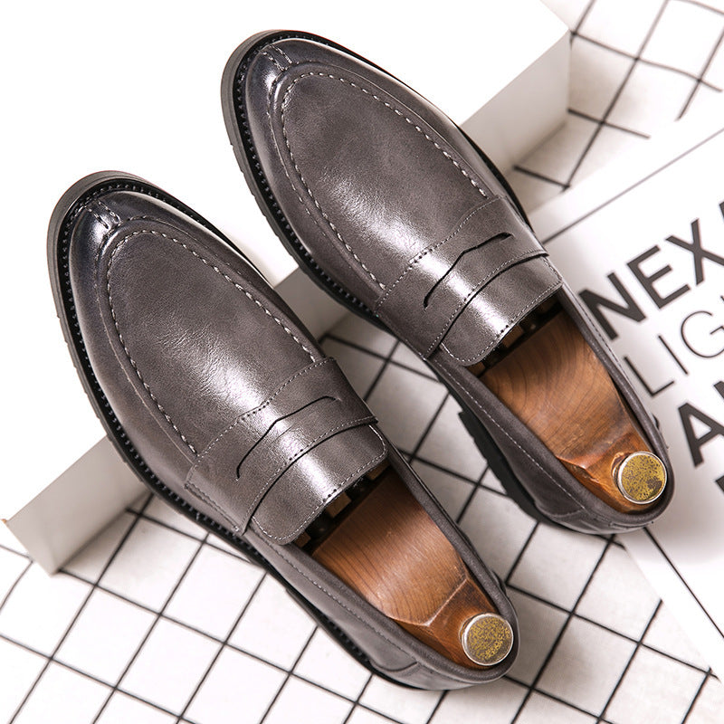 Afslappede retro slip-on herresko med rund snude i britisk stil