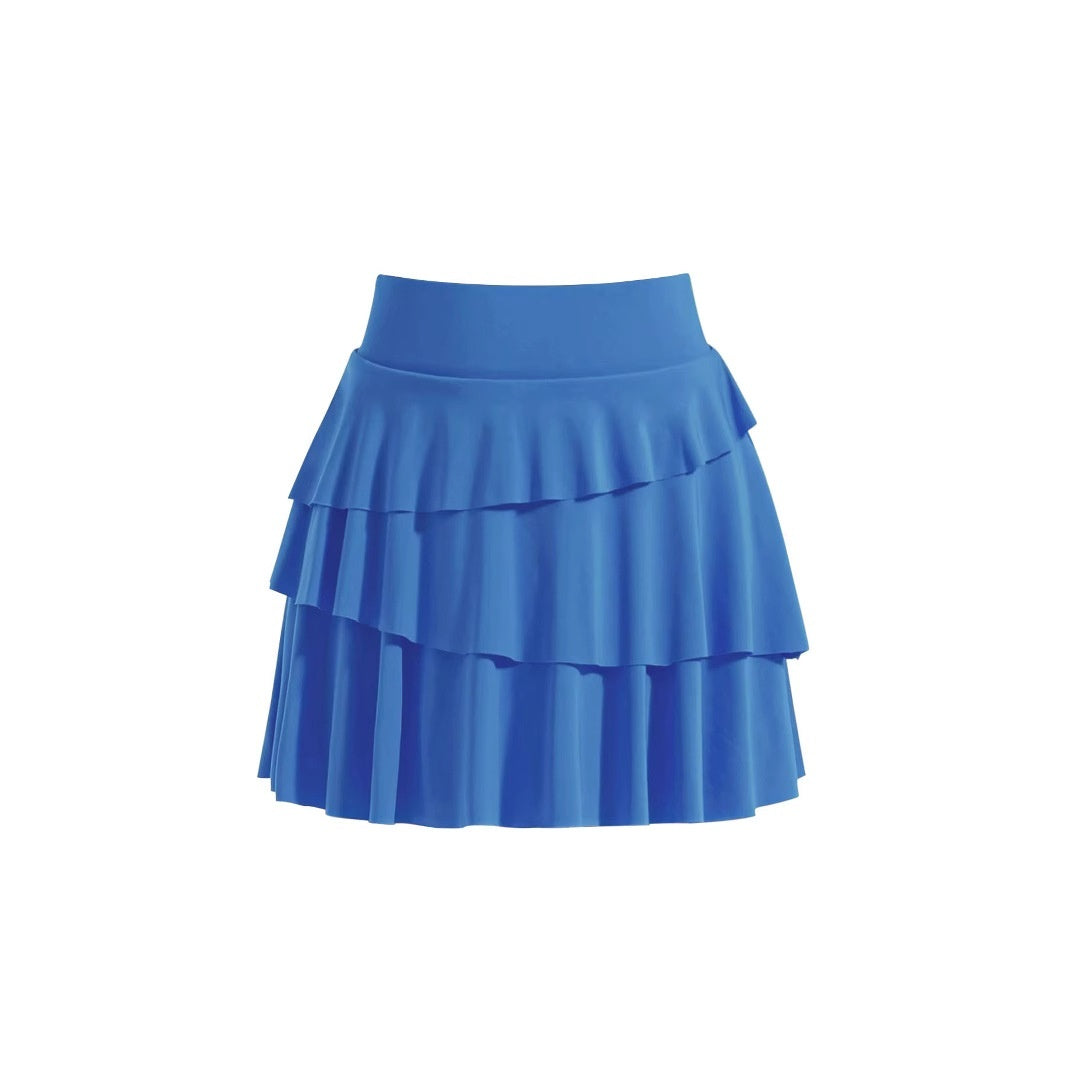 Fake Two-piece Skirt High Waist Pleated Sports Ladies