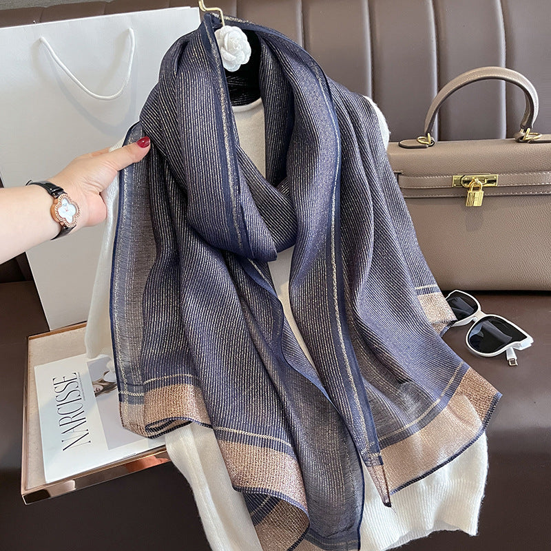 Women's Lightweight Silk Shawl, Elegant Long-style For Socialites