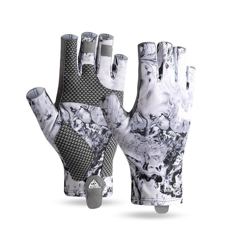 Ice Silk Sunscreen Palm Microfiber Non-slip Wear-resistant High Elastic Men's Gloves