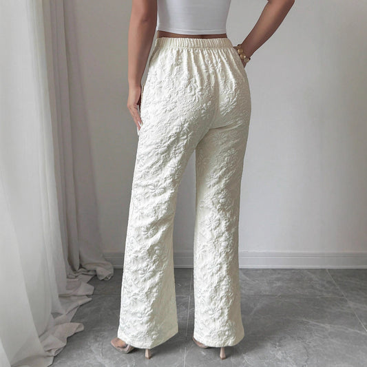 Women's Fashion Mid-waist Casual Floral Pants