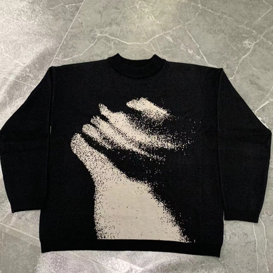 Men's Casual Round Neck Loose Pullover Sweater