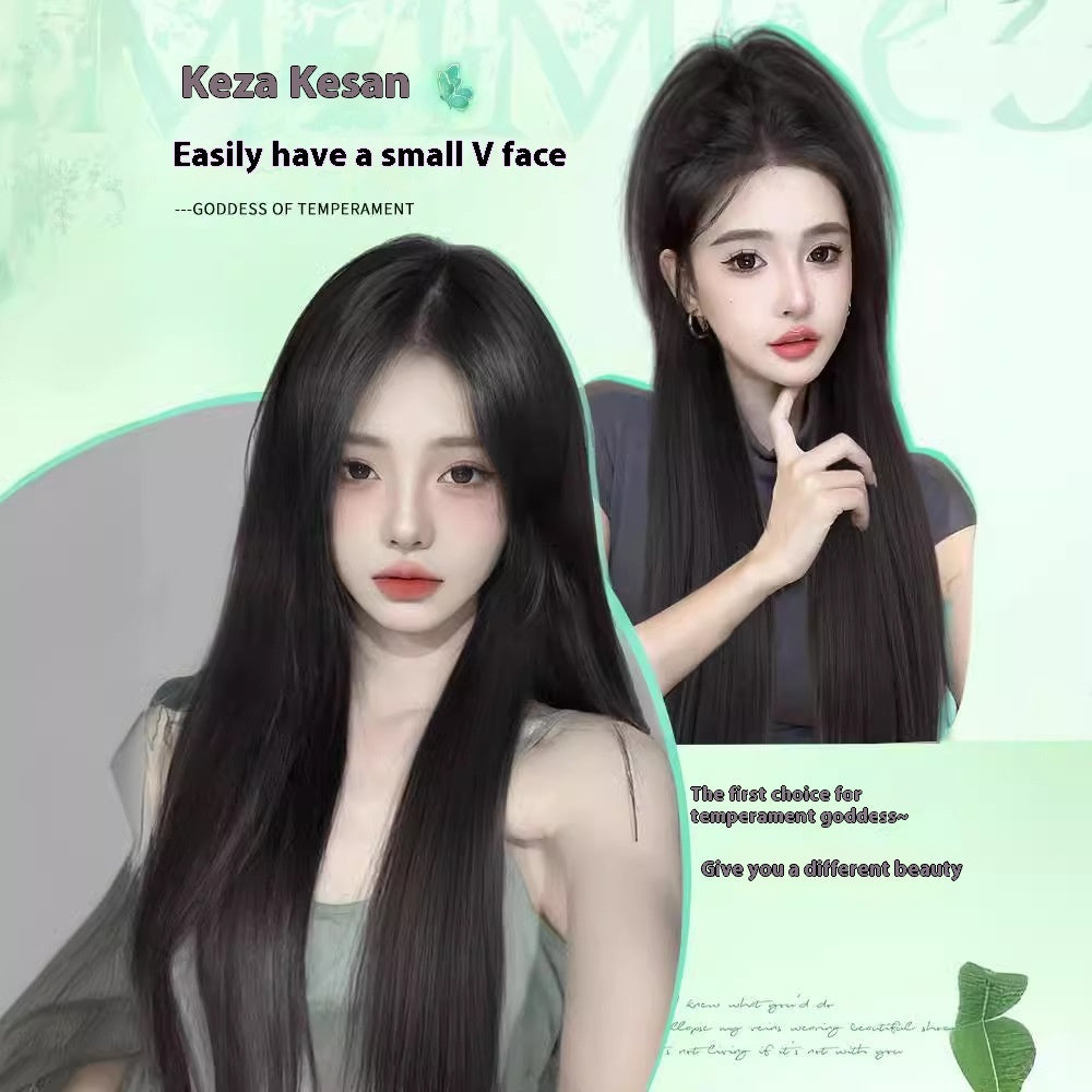 Female Full-head Wig Forehead Lace Seamless Fluffy Wig