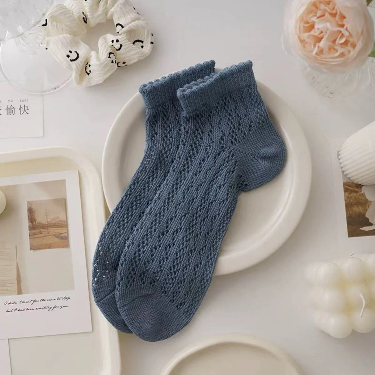 Women's Hollow Mesh Deodorant Antibacterial Breathable Socks