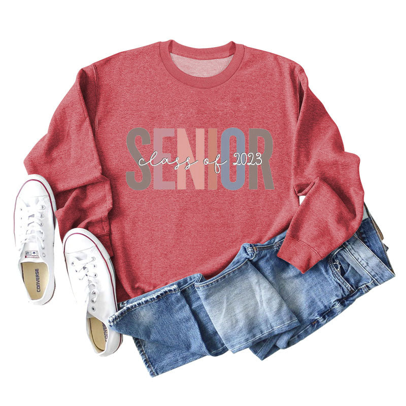 Female Lettering Fashion Loose Casual Long Sleeve Sweater