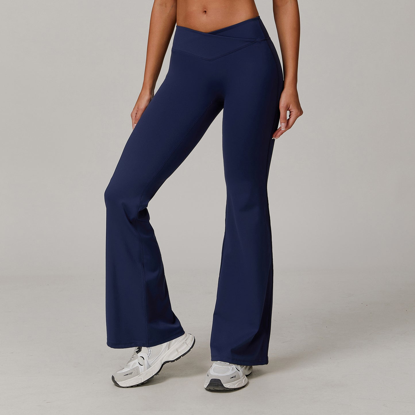 Weila Nude Feel Yoga Pants Cross High Waist Running Sports Pants