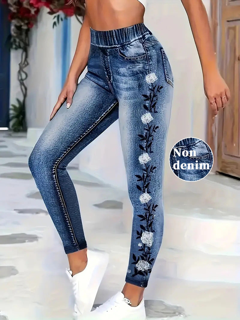 New Womens Lightweight Printed Casual Pantsleggings In European And American Styles