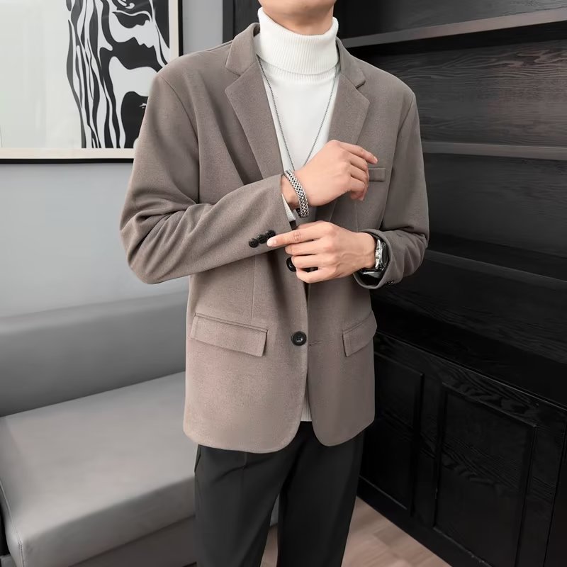 Men's Korean Casual Versatile Solid Color Jacket