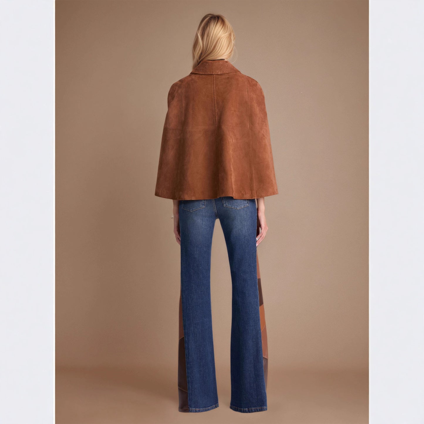 معطف نسائي فضفاض من الجلد الصناعي البوليستر