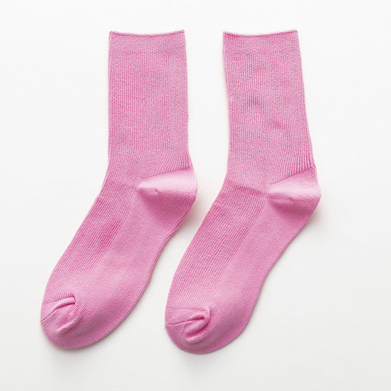 Medium Tube Long Tube Fluorescent Candy Color Socks