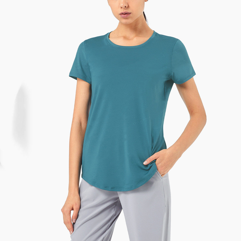 Women's High Elastic Casual Sports Top Short Sleeve T-shirt