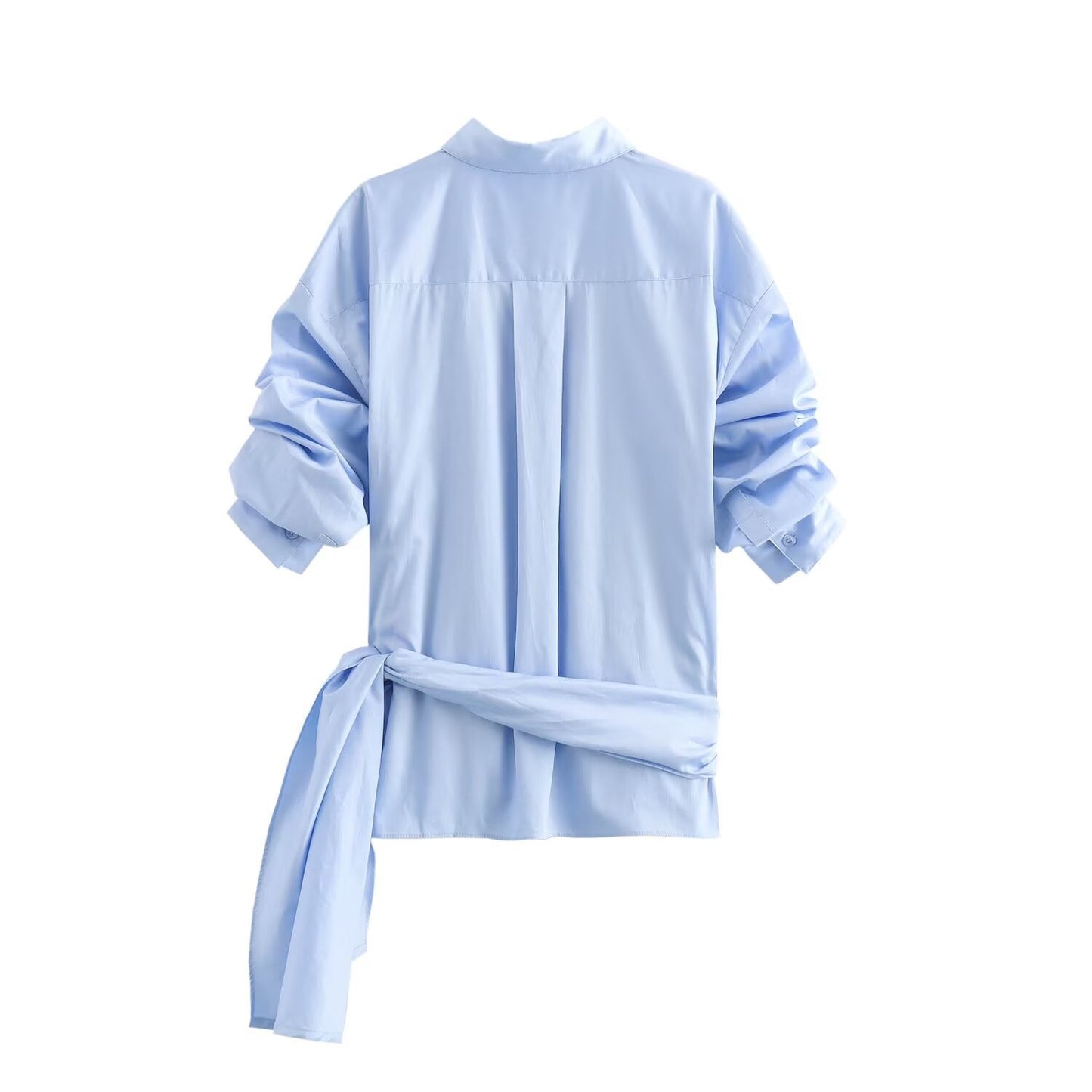 Summer New Bowknot Decoration Poplin Short Sleeve Shirt