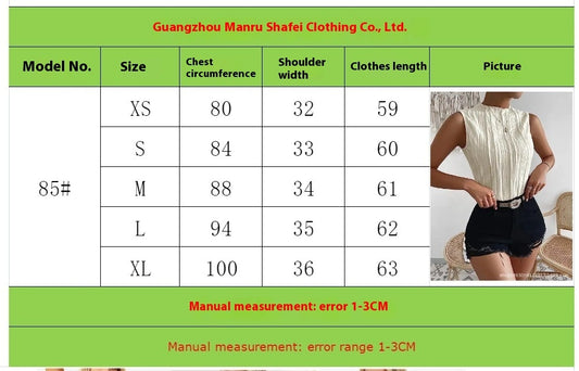 Women's Half Turtleneck Wide Pattern Vest Summer Retro Chic Sleeveless Top
