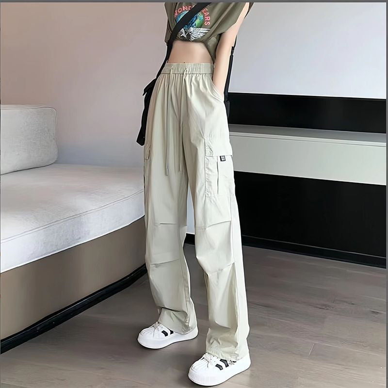 High Waist Slimming Draping Ankle-tied Trousers For Women