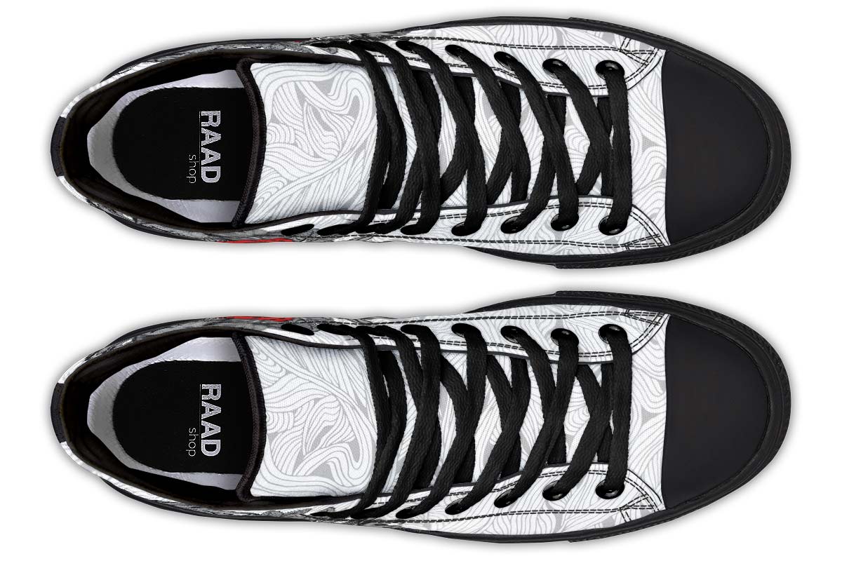 Men's And Women's Fashion Color Printing High-top Canvas Shoes