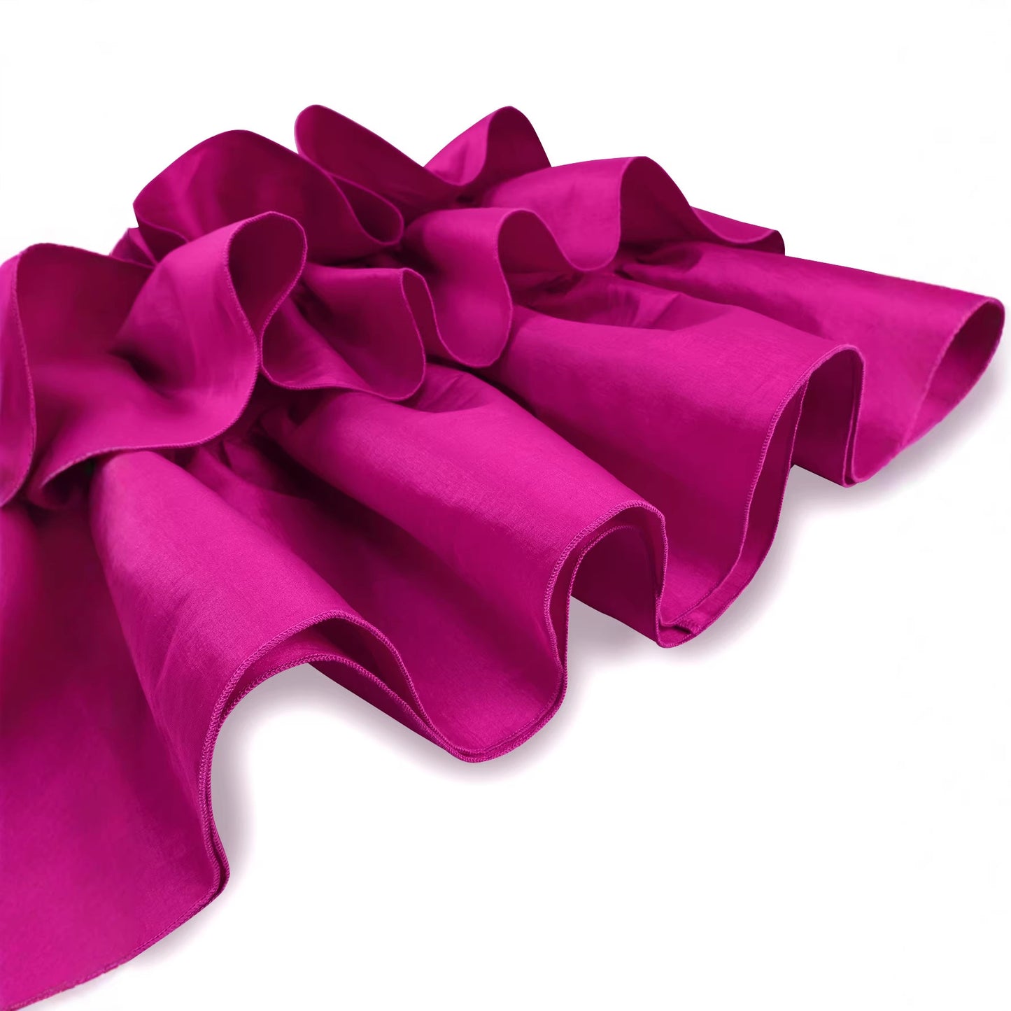 Womens Rose Red Multi-Layer Ruffle Skirt