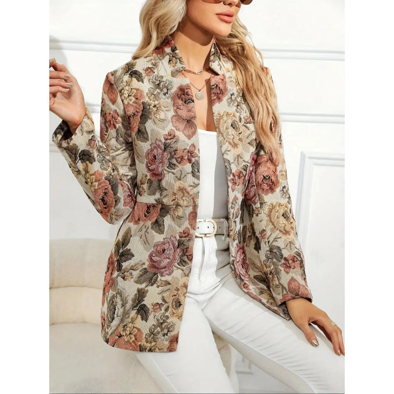 Modischer Anzug Damen Freizeit Bedruckte Jacke