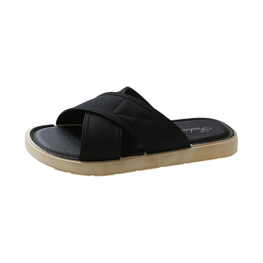 Women's Fashion Casual Internet Celebrity Soft Bottom Cross Slippers