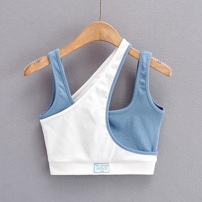 Women's Summer Contrast Color Stitching Irregular Suspenders