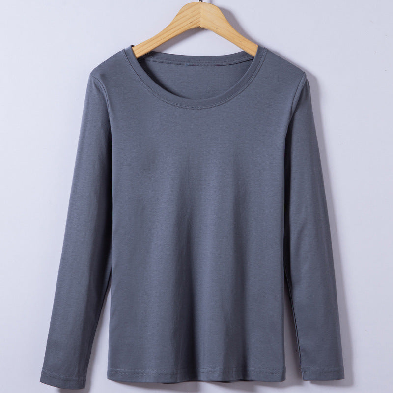 Mercerized Cotton Trendy Women's T-shirt Long Sleeve